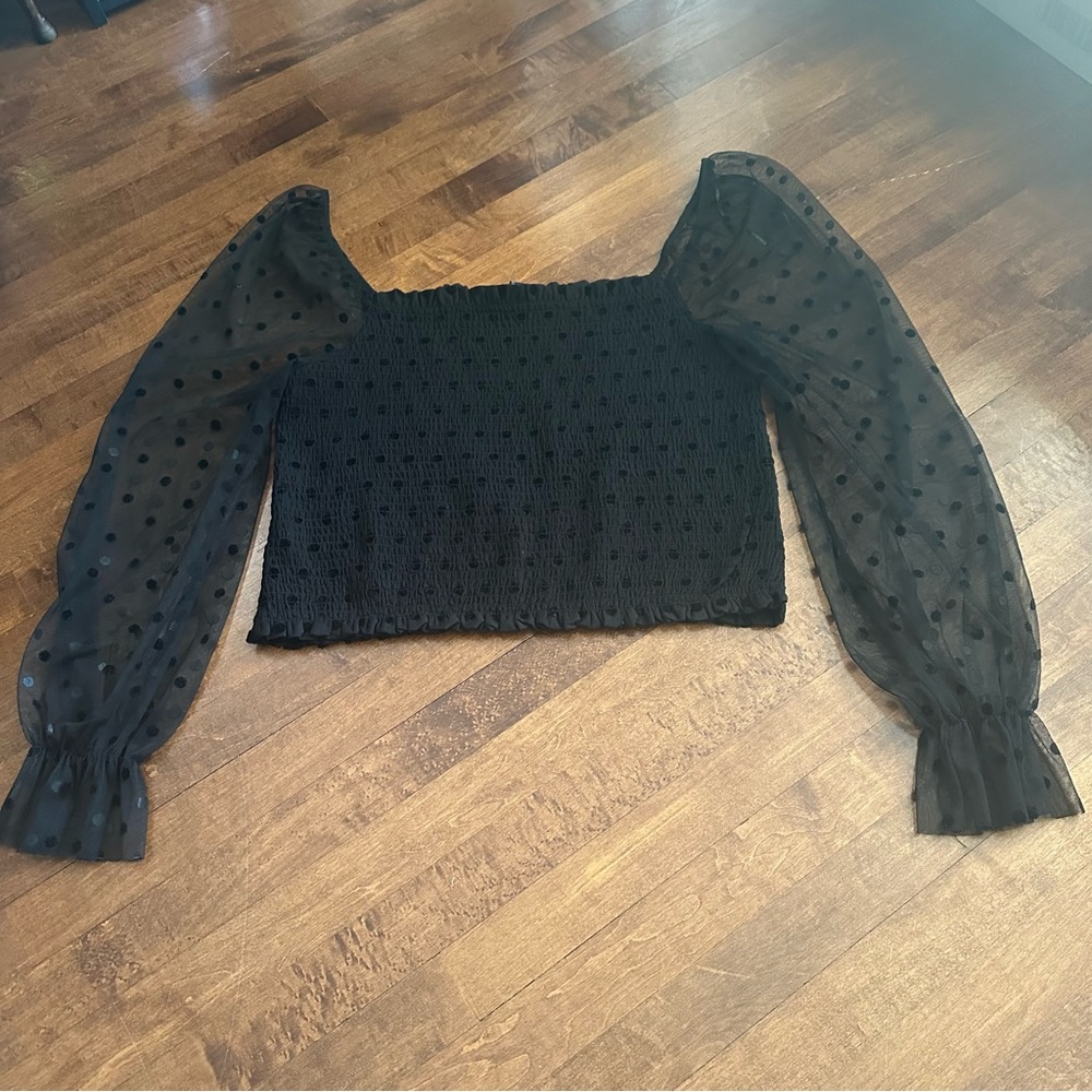 Forever 21 Mesh Polka Dot Crop Top 3XL
